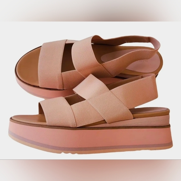 Paloma Barcelo Shoes - $290 PALOMA BARCELO Women 40 SPAIN MADE Pink Biege Platform Sandal Elastic Strap
